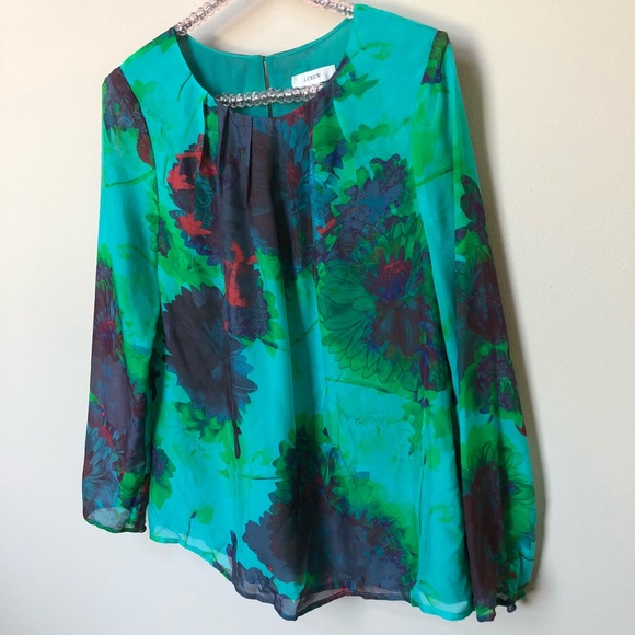 J. Crew Tops - J. Crew Floral Print Silk Blouse